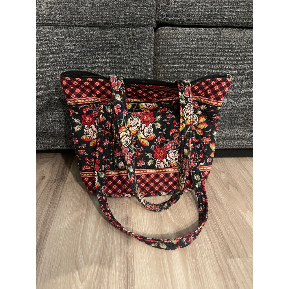 Vera Bradley Red Quilted Tote Bag Medium Cottagecore GrandmaCore Fall